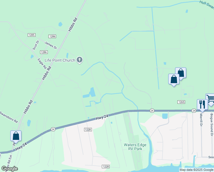 map of restaurants, bars, coffee shops, grocery stores, and more near 358 White Oak Drive in Newport