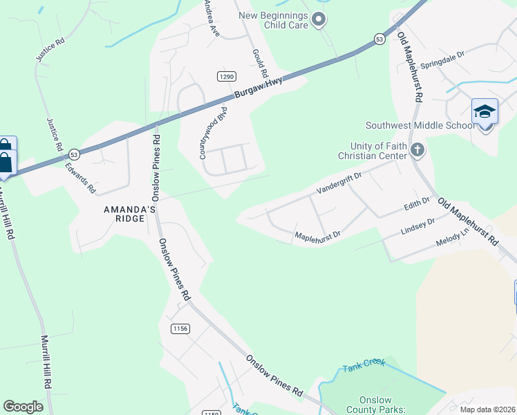 map of restaurants, bars, coffee shops, grocery stores, and more near 200 Vandergrift Drive in Jacksonville