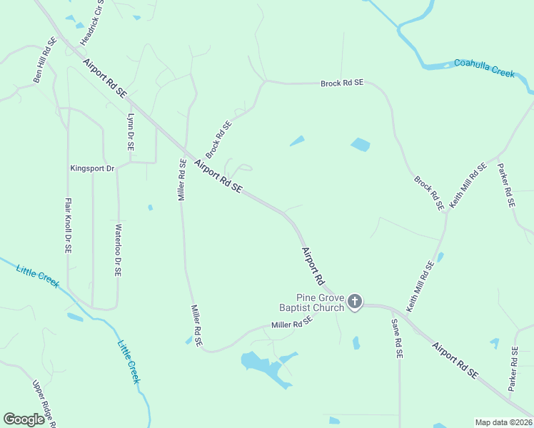 map of restaurants, bars, coffee shops, grocery stores, and more near 3880 Airport Road Southeast in Dalton