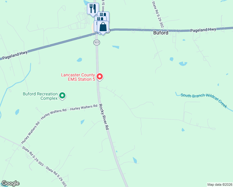 map of restaurants, bars, coffee shops, grocery stores, and more near 4419 Palmer Lloyd Road in Lancaster