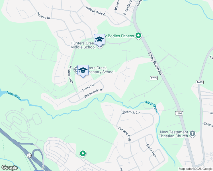 map of restaurants, bars, coffee shops, grocery stores, and more near 2244 Brandymill Lane in Jacksonville
