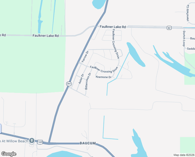 map of restaurants, bars, coffee shops, grocery stores, and more near 1101 Anemone Drive in North Little Rock