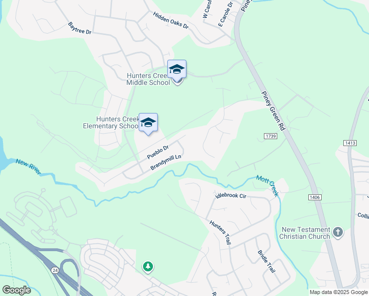 map of restaurants, bars, coffee shops, grocery stores, and more near 2274 Brandymill Lane in Jacksonville