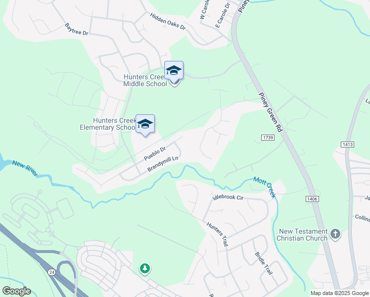 map of restaurants, bars, coffee shops, grocery stores, and more near 2272 Brandymill Lane in Jacksonville
