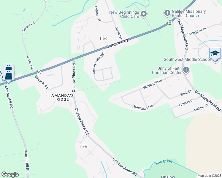 map of restaurants, bars, coffee shops, grocery stores, and more near 150 Tee Lane in Jacksonville