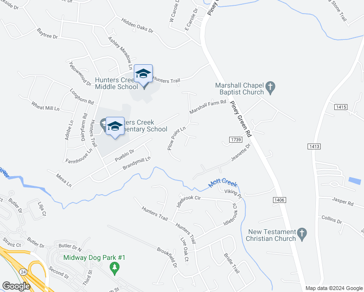 map of restaurants, bars, coffee shops, grocery stores, and more near 404 Cornhusk Court in Jacksonville