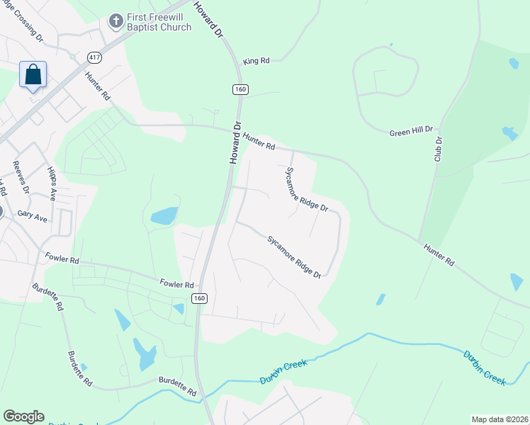 map of restaurants, bars, coffee shops, grocery stores, and more near 108 Turnhouse Lane in Simpsonville