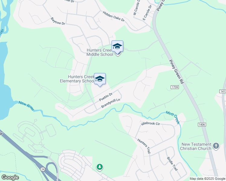 map of restaurants, bars, coffee shops, grocery stores, and more near 1175 Pueblo Drive in Jacksonville