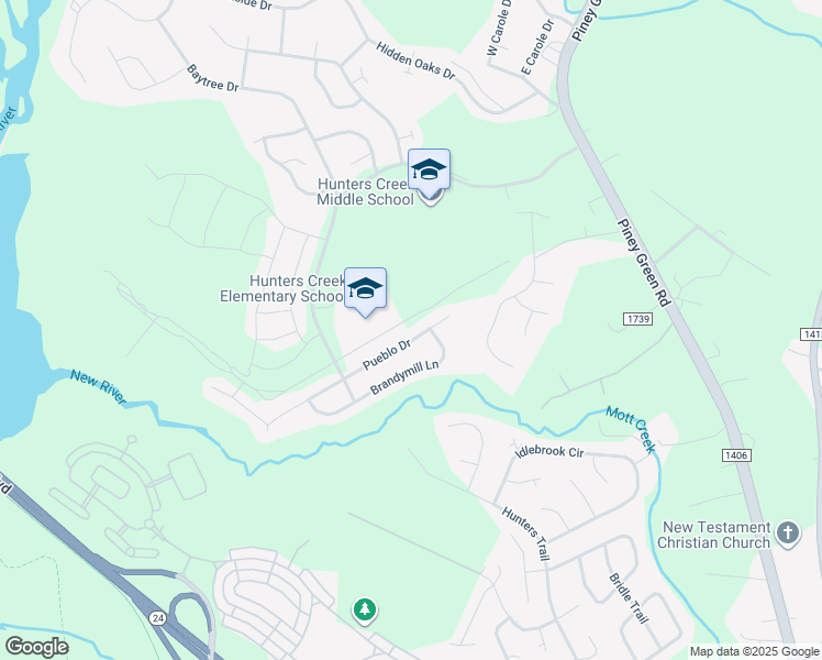 map of restaurants, bars, coffee shops, grocery stores, and more near 1175 Pueblo Drive in Jacksonville