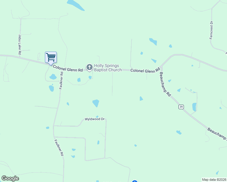 map of restaurants, bars, coffee shops, grocery stores, and more near 2005 Wilkerson Road in Little Rock