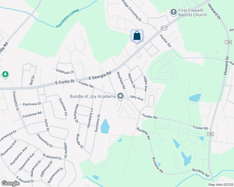 map of restaurants, bars, coffee shops, grocery stores, and more near 401 Fowler Road in Simpsonville