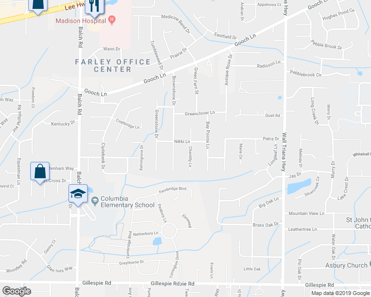 map of restaurants, bars, coffee shops, grocery stores, and more near 202 Chantilly Lane in Madison