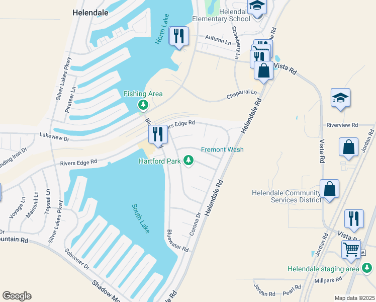 map of restaurants, bars, coffee shops, grocery stores, and more near 14779 Crofton Lane in Helendale