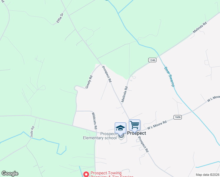 map of restaurants, bars, coffee shops, grocery stores, and more near 76 Susie's Drive in Maxton