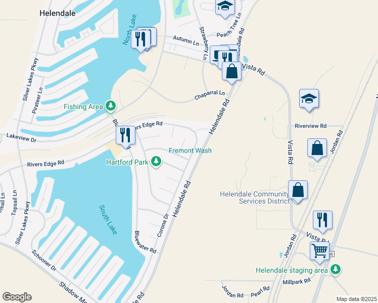 map of restaurants, bars, coffee shops, grocery stores, and more near 26786 Corona Drive in Helendale