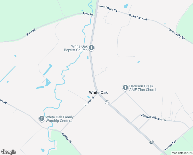 map of restaurants, bars, coffee shops, grocery stores, and more near 9470 North Carolina 53 in White Oak