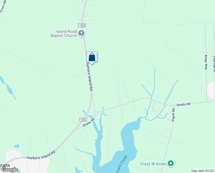 map of restaurants, bars, coffee shops, grocery stores, and more near 201 Black Bear Lane in Beaufort