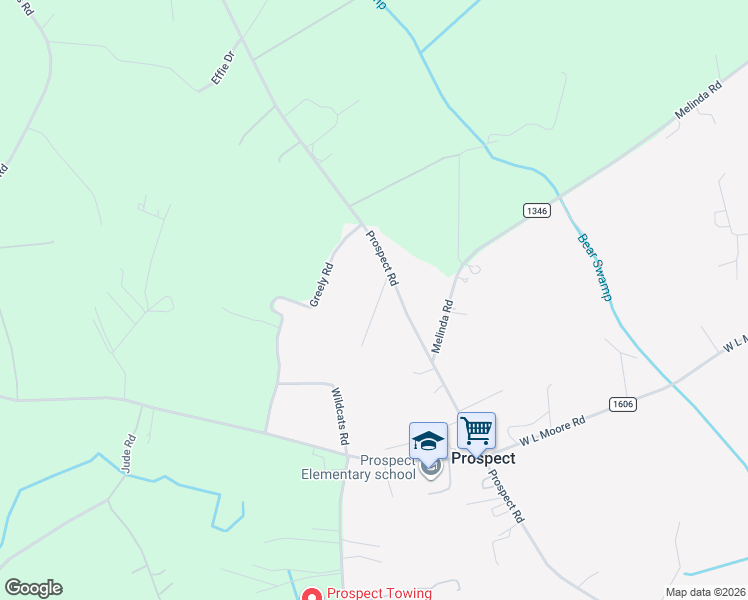 map of restaurants, bars, coffee shops, grocery stores, and more near 76 Susie's Drive in Maxton