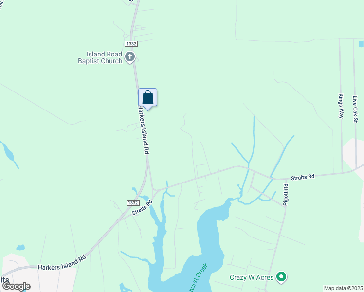 map of restaurants, bars, coffee shops, grocery stores, and more near 201 Black Bear Lane in Beaufort