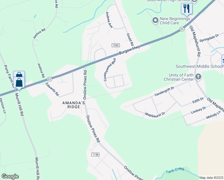 map of restaurants, bars, coffee shops, grocery stores, and more near 1922 Countrywood Boulevard in Jacksonville