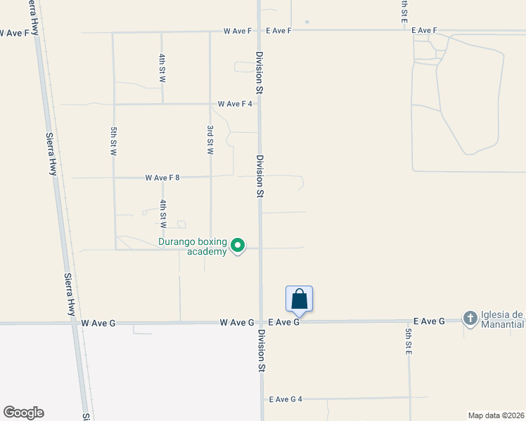 map of restaurants, bars, coffee shops, grocery stores, and more near 47030 Division Street in Lancaster