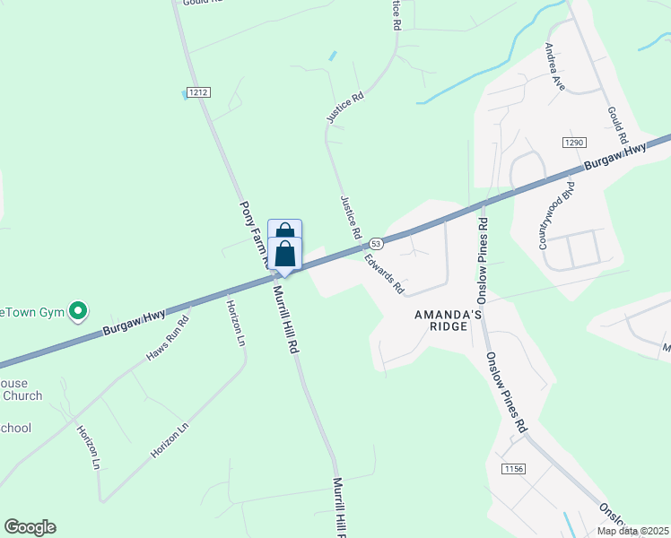 map of restaurants, bars, coffee shops, grocery stores, and more near 2051 Burgaw Highway in Jacksonville