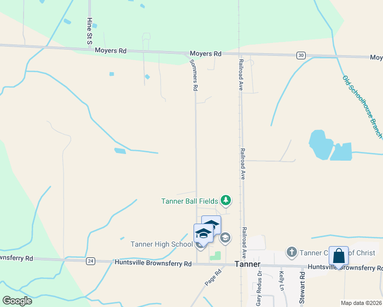 map of restaurants, bars, coffee shops, grocery stores, and more near 12519 Sommers Road in Athens