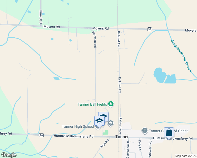 map of restaurants, bars, coffee shops, grocery stores, and more near 12519 Sommers Road in Athens