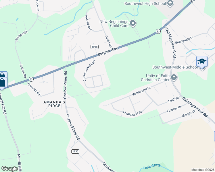 map of restaurants, bars, coffee shops, grocery stores, and more near 150 Tee Lane in Jacksonville
