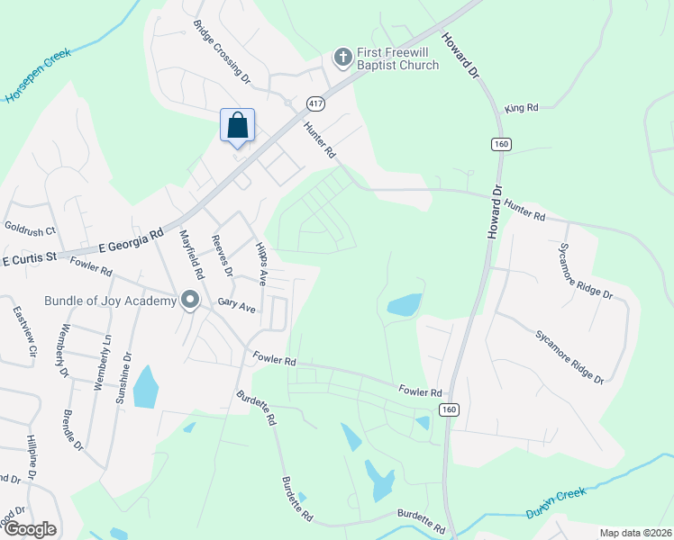 map of restaurants, bars, coffee shops, grocery stores, and more near 611 Fowler Road in Simpsonville
