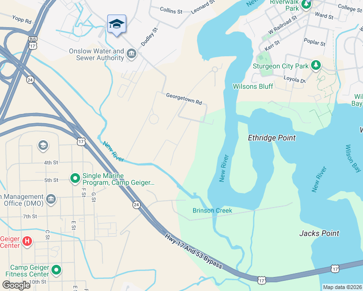 map of restaurants, bars, coffee shops, grocery stores, and more near 108 Conover Street in Jacksonville