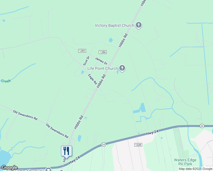 map of restaurants, bars, coffee shops, grocery stores, and more near 1259 Hibbs Road in Newport