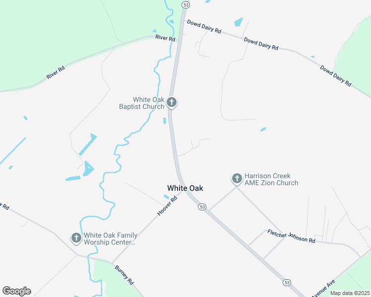 map of restaurants, bars, coffee shops, grocery stores, and more near 41 School House Drive in White Oak