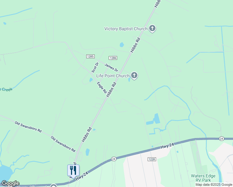 map of restaurants, bars, coffee shops, grocery stores, and more near 1259 Hibbs Road in Newport