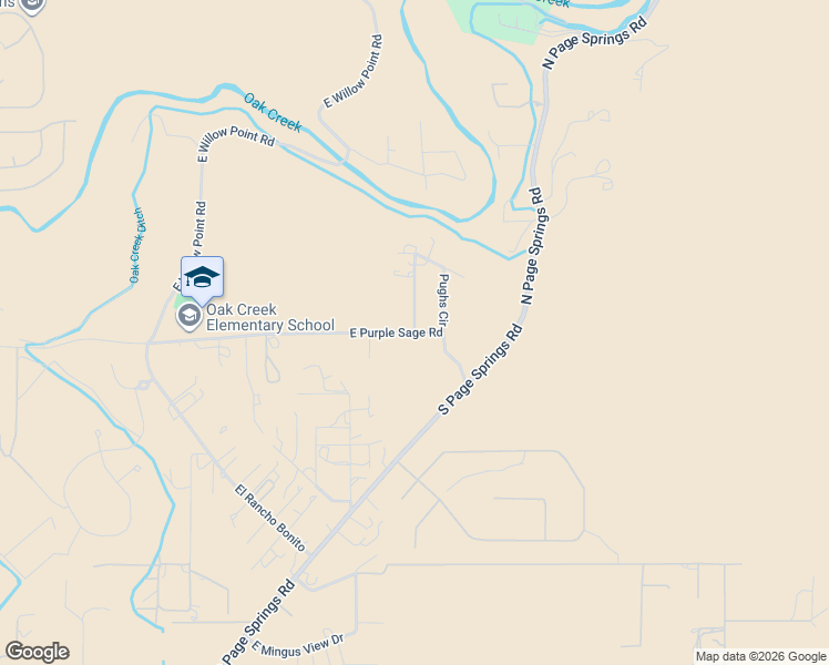 map of restaurants, bars, coffee shops, grocery stores, and more near 4212 East Purple Sage Road in Cornville