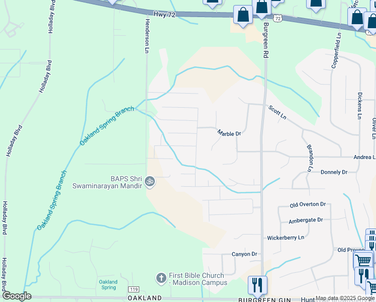 map of restaurants, bars, coffee shops, grocery stores, and more near 105 Havenbrook Drive in Madison