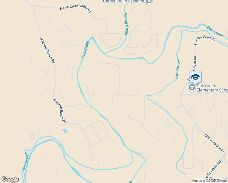 map of restaurants, bars, coffee shops, grocery stores, and more near 10320 East Swinging Bridge Lane in Cornville