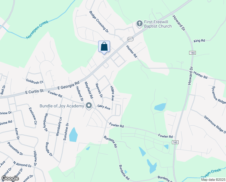 map of restaurants, bars, coffee shops, grocery stores, and more near 227 Hipps Avenue in Simpsonville