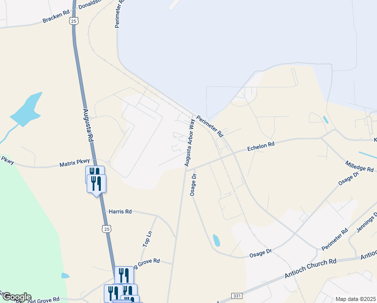 map of restaurants, bars, coffee shops, grocery stores, and more near 4948 Augusta Arbor Way in Greenville