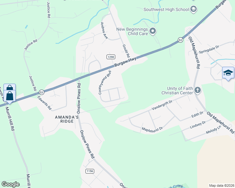 map of restaurants, bars, coffee shops, grocery stores, and more near 1939 Countrywood Avenue in Jacksonville