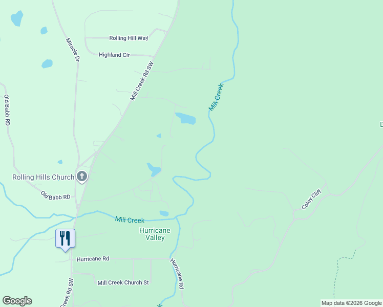 map of restaurants, bars, coffee shops, grocery stores, and more near 326 Coley Road in Rocky Face
