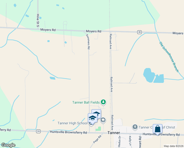 map of restaurants, bars, coffee shops, grocery stores, and more near 12583 Sommers Road in Athens