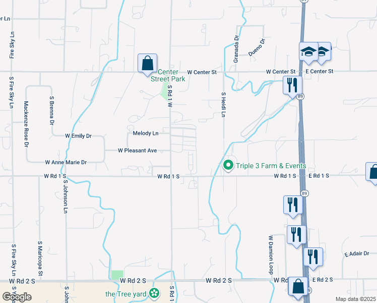 map of restaurants, bars, coffee shops, grocery stores, and more near 498 Serenity Court in Chino Valley