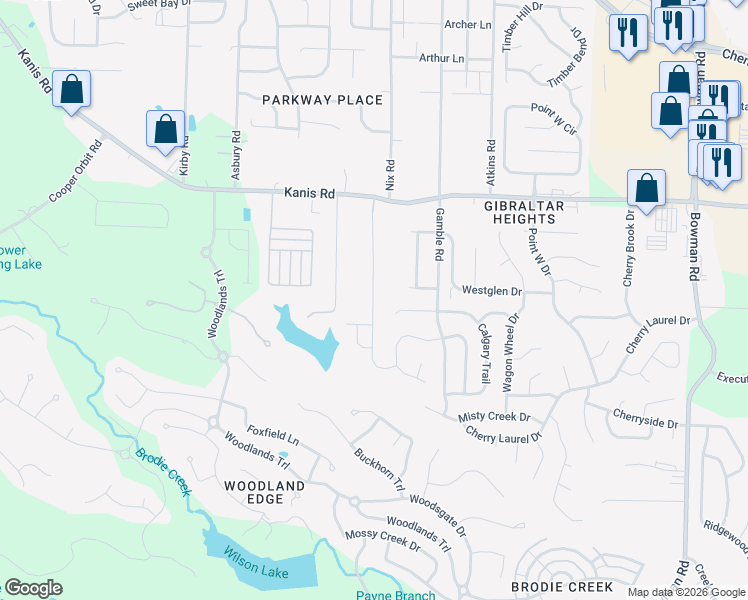 map of restaurants, bars, coffee shops, grocery stores, and more near 13310 Teton Drive in Little Rock