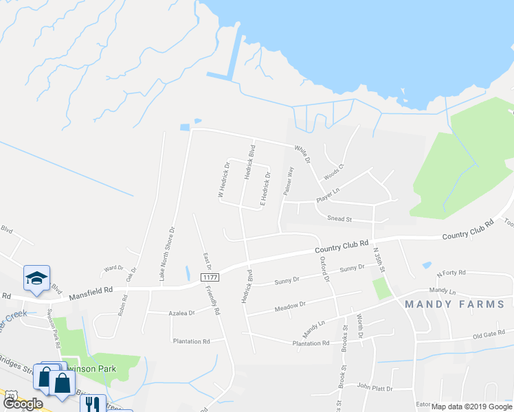 map of restaurants, bars, coffee shops, grocery stores, and more near 3602 East Hedrick Drive in Morehead City