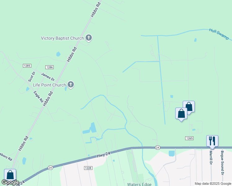 map of restaurants, bars, coffee shops, grocery stores, and more near 291 White Oak Drive in Newport