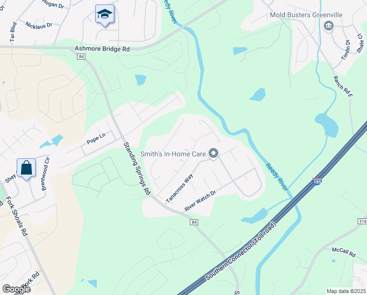 map of restaurants, bars, coffee shops, grocery stores, and more near 6 Novatak Court in Greenville