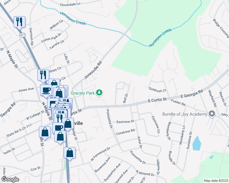map of restaurants, bars, coffee shops, grocery stores, and more near 103 Village Park Drive in Simpsonville
