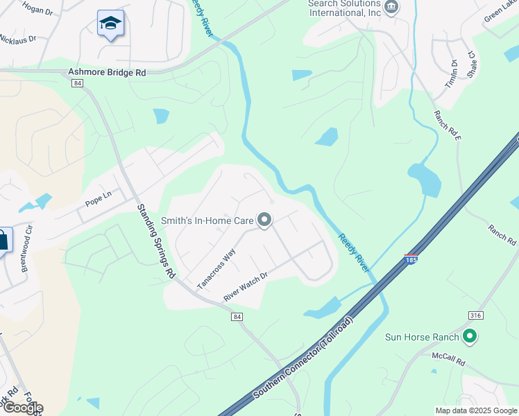 map of restaurants, bars, coffee shops, grocery stores, and more near 8 Kenai Court in Greenville