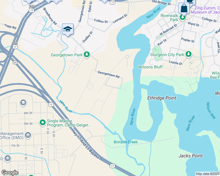 map of restaurants, bars, coffee shops, grocery stores, and more near 364 Allison Hatchel Avenue in Jacksonville